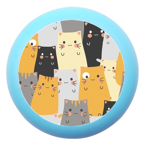 Seamless Pattern Cute Cat Cartoons Dento Box with Mirror from ArtsNow.com Front