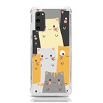 Seamless Pattern Cute Cat Cartoons Samsung Galaxy S20 6.2 Inch TPU UV Case