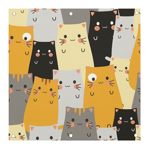 Seamless Pattern Cute Cat Cartoons Banner and Sign 3  x 3  from ArtsNow.com Front
