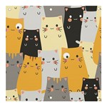 Seamless Pattern Cute Cat Cartoons Banner and Sign 3  x 3 