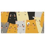Seamless Pattern Cute Cat Cartoons Banner and Sign 4  x 2 