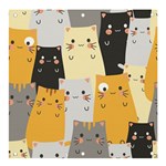Seamless Pattern Cute Cat Cartoons Banner and Sign 4  x 4 