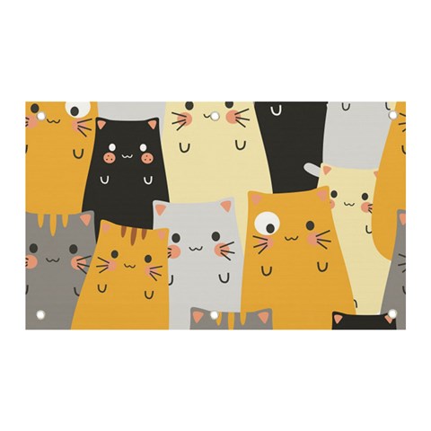 Seamless Pattern Cute Cat Cartoons Banner and Sign 5  x 3  from ArtsNow.com Front