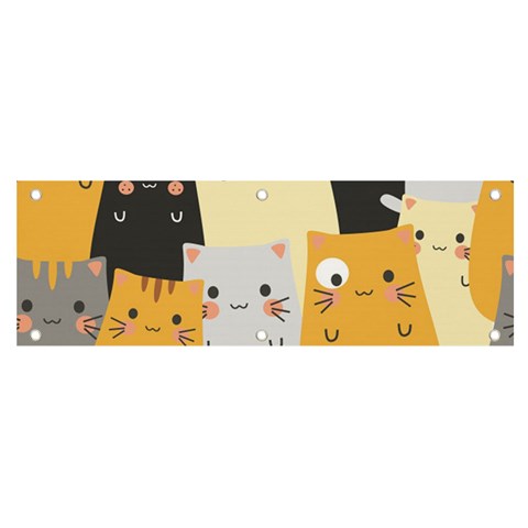 Seamless Pattern Cute Cat Cartoons Banner and Sign 6  x 2  from ArtsNow.com Front