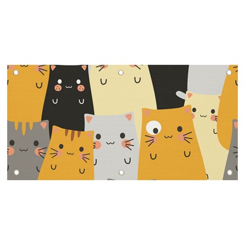 Seamless Pattern Cute Cat Cartoons Banner and Sign 6  x 3  from ArtsNow.com Front