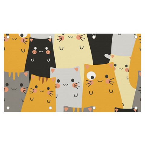Seamless Pattern Cute Cat Cartoons Banner and Sign 7  x 4  from ArtsNow.com Front