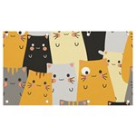 Seamless Pattern Cute Cat Cartoons Banner and Sign 7  x 4 