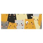 Seamless Pattern Cute Cat Cartoons Banner and Sign 8  x 3 