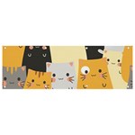 Seamless Pattern Cute Cat Cartoons Banner and Sign 9  x 3 
