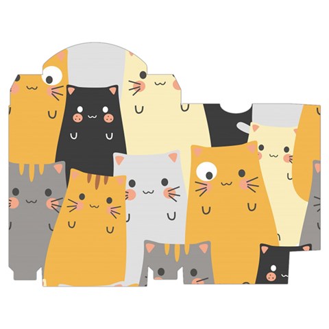 Seamless Pattern Cute Cat Cartoons Playing Cards Single Design (Rectangle) with Custom Box from ArtsNow.com Poker Box