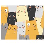 Seamless Pattern Cute Cat Cartoons Premium Plush Fleece Blanket (Medium)