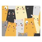 Seamless Pattern Cute Cat Cartoons Premium Plush Fleece Blanket (Large)