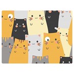 Seamless Pattern Cute Cat Cartoons Two Sides Premium Plush Fleece Blanket (Extra Small)