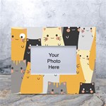 Seamless Pattern Cute Cat Cartoons White Tabletop Photo Frame 4 x6 