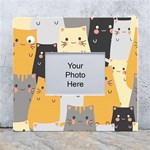 Seamless Pattern Cute Cat Cartoons White Wall Photo Frame 5  x 7 