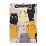 Seamless Pattern Cute Cat Cartoons A5 Acrylic Clipboard