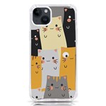 Seamless Pattern Cute Cat Cartoons iPhone 14 Plus TPU UV Print Case