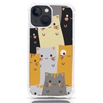 Seamless Pattern Cute Cat Cartoons iPhone 13 mini TPU UV Print Case