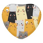 Seamless Pattern Cute Cat Cartoons Heart Glass Fridge Magnet (4 pack)