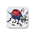 Bug Black Insect Animal Rubber Coaster (Square)
