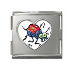 Bug Black Insect Animal Mega Link Heart Italian Charm (18mm)