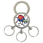 Bug Black Insect Animal 3-Ring Key Chain