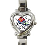Bug Black Insect Animal Heart Italian Charm Watch