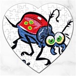 Bug Black Insect Animal Jigsaw Puzzle (Heart)