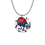Bug Black Insect Animal 1  Button Necklace