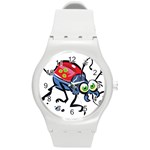 Bug Black Insect Animal Round Plastic Sport Watch (M)
