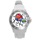 Bug Black Insect Animal Round Plastic Sport Watch (L)