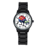 Bug Black Insect Animal Stainless Steel Round Watch