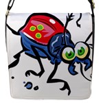 Bug Black Insect Animal Flap Closure Messenger Bag (S)