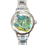 Fish Hook Worm Bait Water Hobby Round Italian Charm Watch