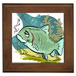 Fish Hook Worm Bait Water Hobby Framed Tile