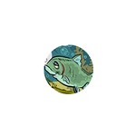 Fish Hook Worm Bait Water Hobby 1  Mini Buttons