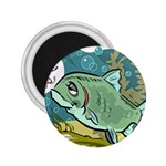 Fish Hook Worm Bait Water Hobby 2.25  Magnets