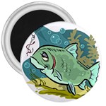 Fish Hook Worm Bait Water Hobby 3  Magnets