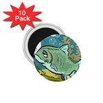 Fish Hook Worm Bait Water Hobby 1.75  Magnets (10 pack) 