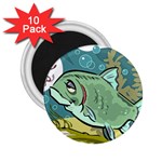 Fish Hook Worm Bait Water Hobby 2.25  Magnets (10 pack) 