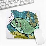 Fish Hook Worm Bait Water Hobby Large Mousepad
