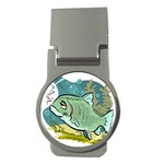 Fish Hook Worm Bait Water Hobby Money Clips (Round) 