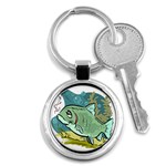 Fish Hook Worm Bait Water Hobby Key Chain (Round)