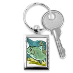 Fish Hook Worm Bait Water Hobby Key Chain (Rectangle)