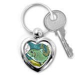 Fish Hook Worm Bait Water Hobby Key Chain (Heart)