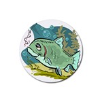 Fish Hook Worm Bait Water Hobby Rubber Coaster (Round)