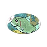 Fish Hook Worm Bait Water Hobby Sticker Oval (10 pack)