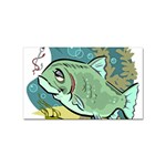 Fish Hook Worm Bait Water Hobby Sticker Rectangular (10 pack)