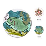 Fish Hook Worm Bait Water Hobby Playing Cards Single Design (Round)