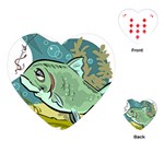 Fish Hook Worm Bait Water Hobby Playing Cards Single Design (Heart)